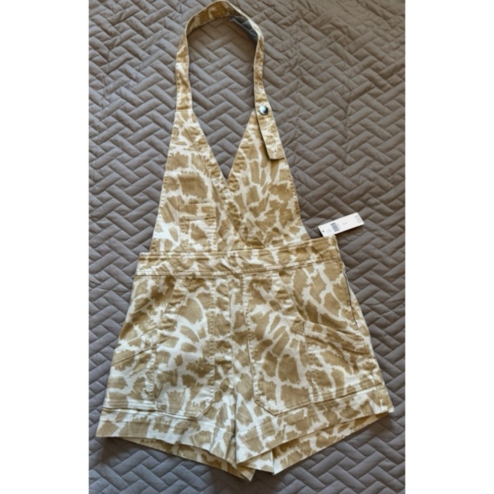 Anthropologie Tan Patterned Romper